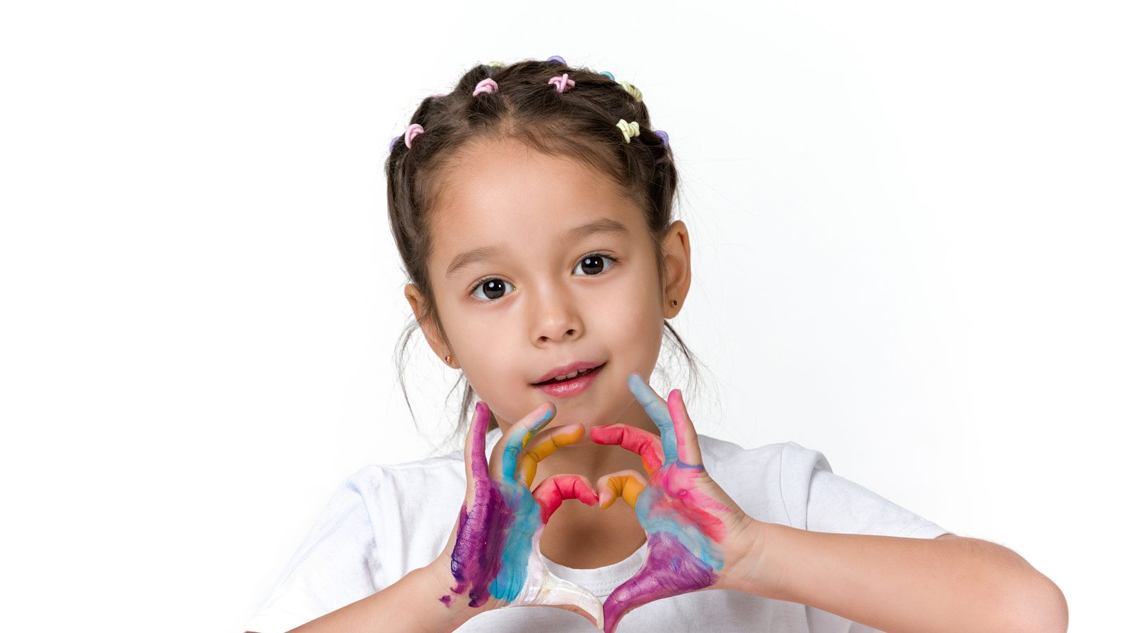 A girl making crafts