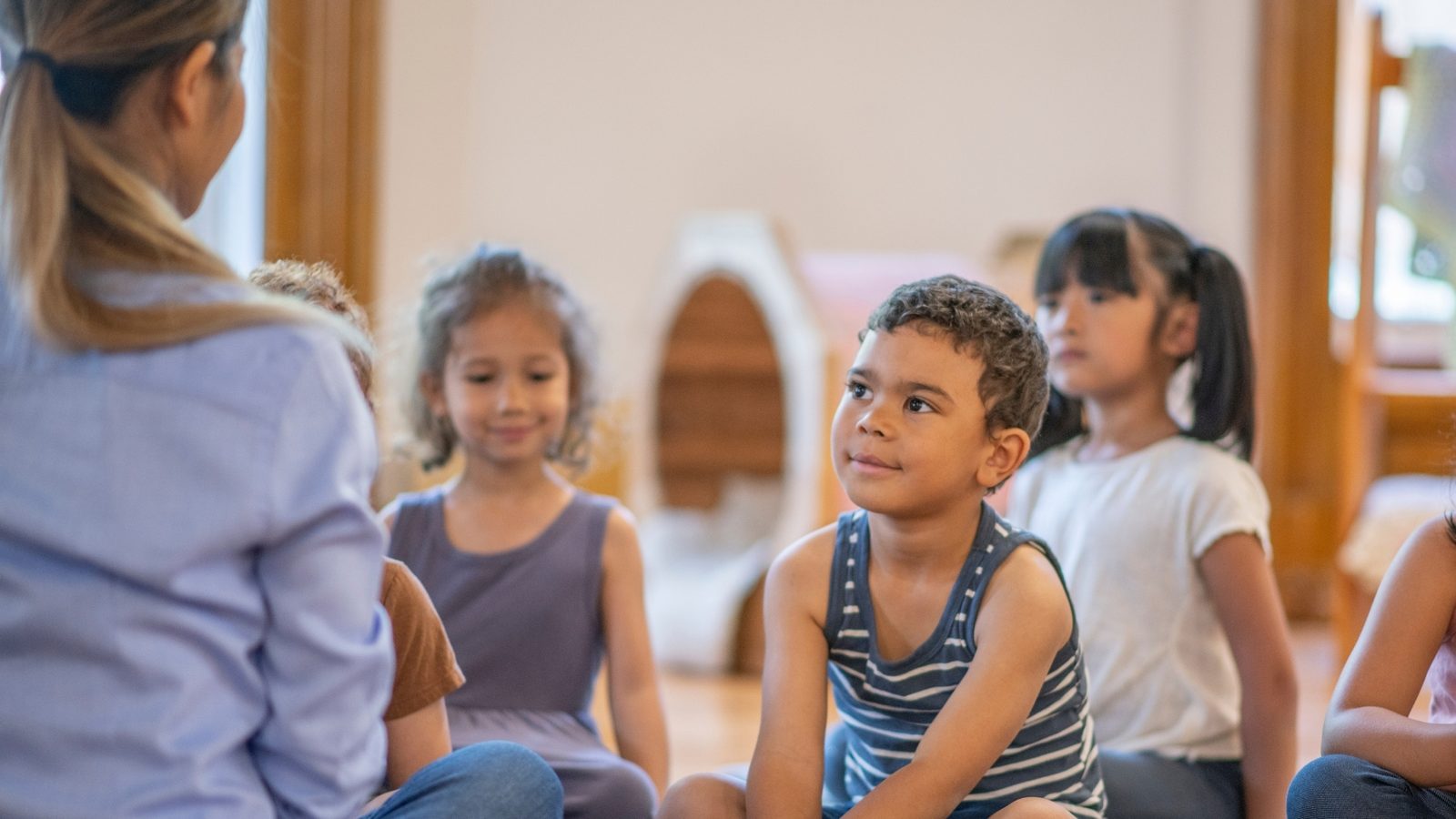 A teacher leading circle time