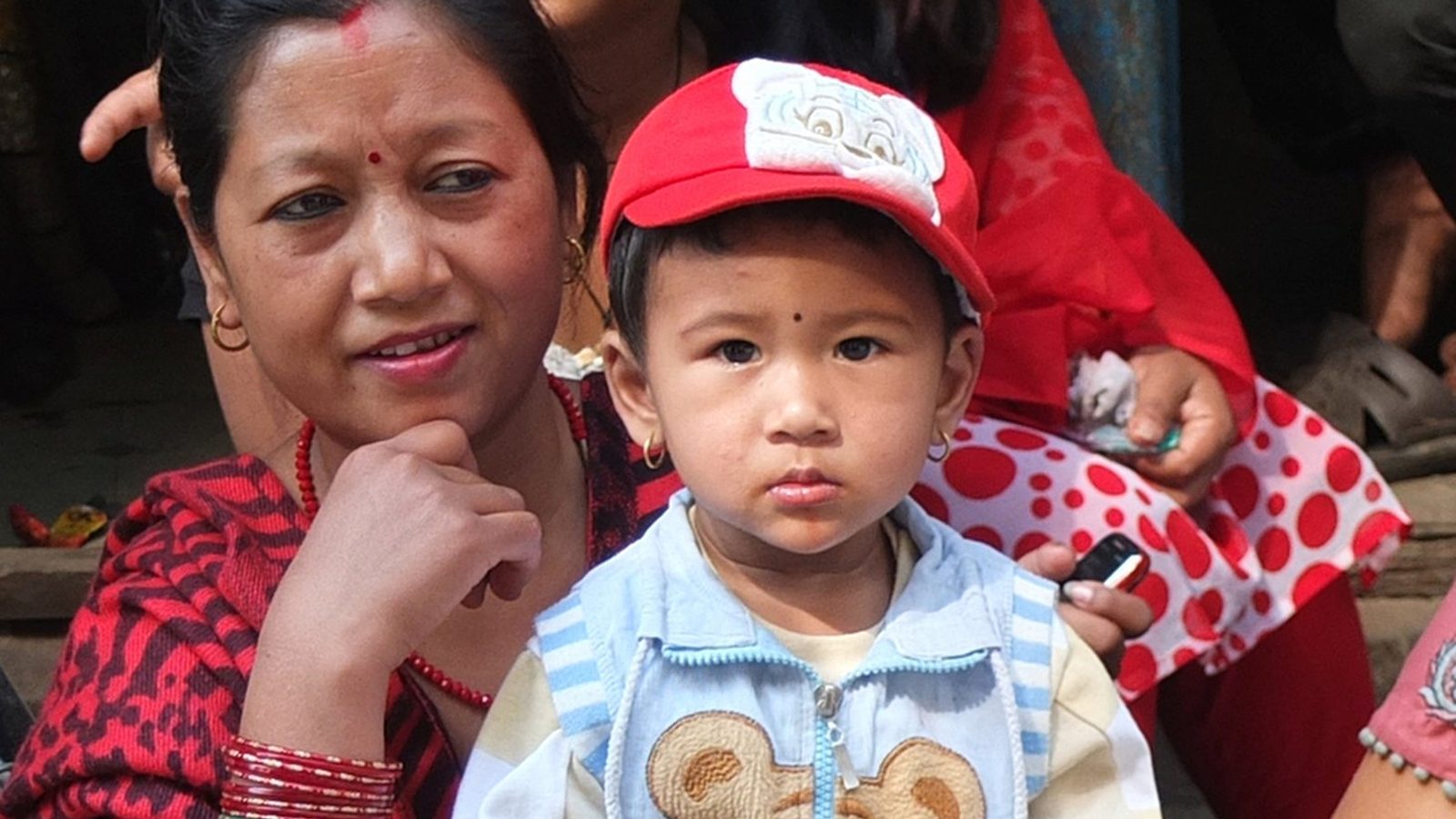 Family group with a young child