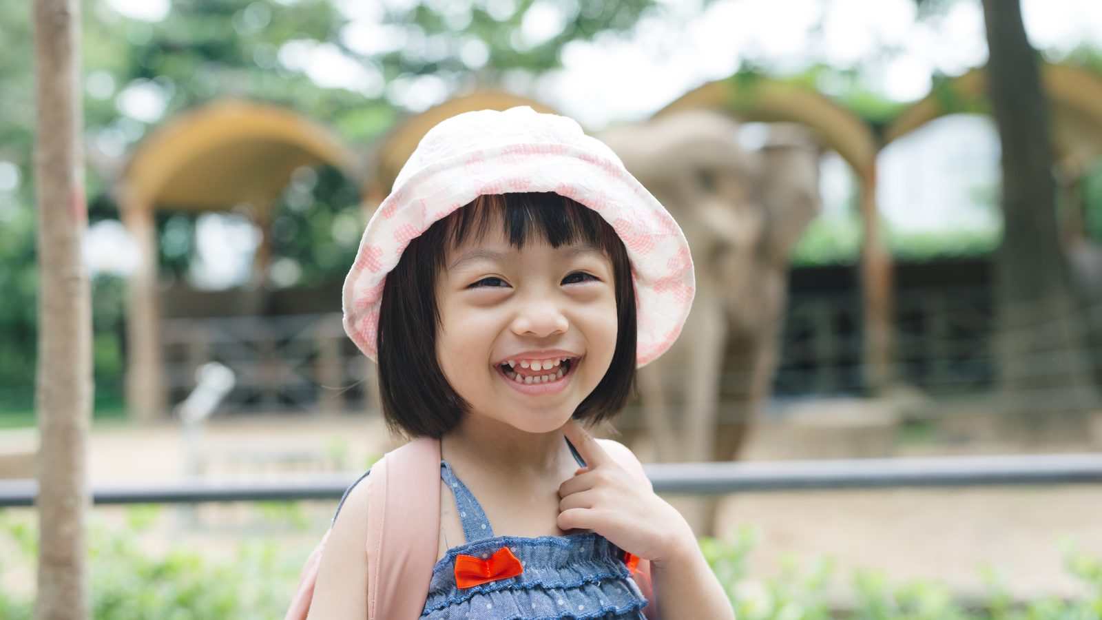 A young girl exploring outdoors