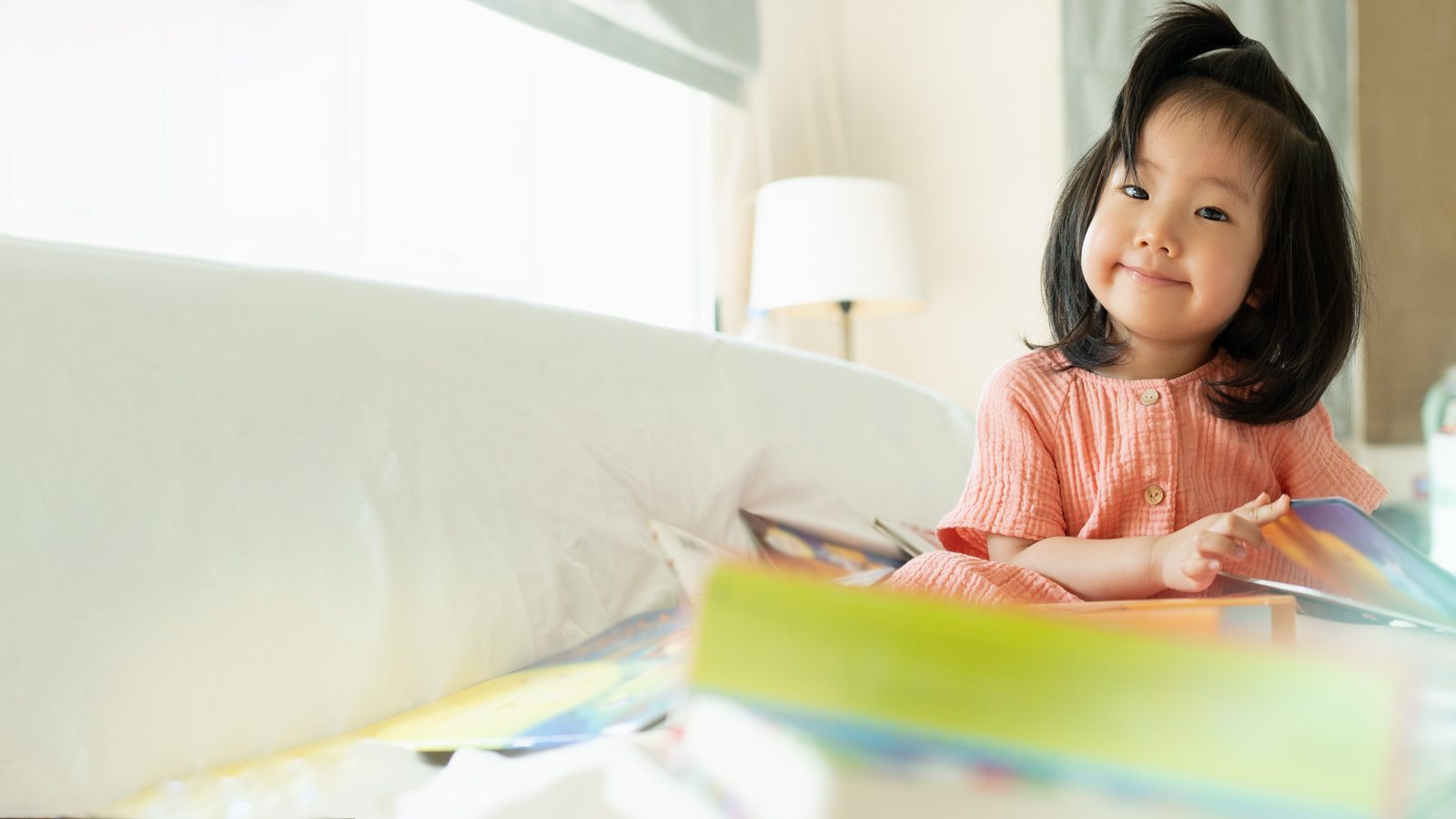 A girl learning on a tablet