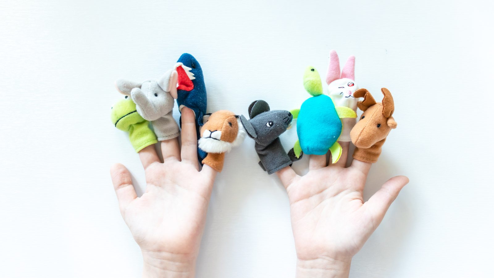 Finger puppets on two hands